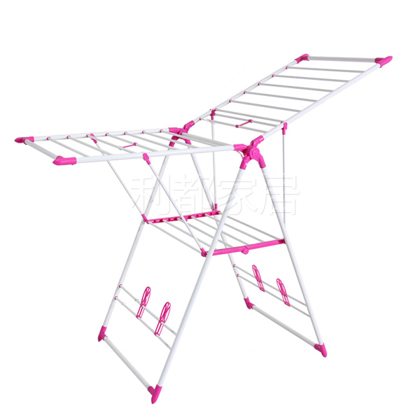 翼型伸缩折叠落地晾衣架